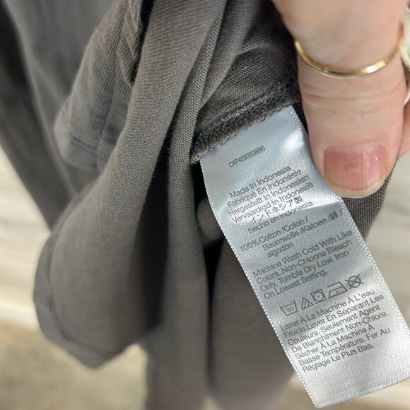 Madewell Women's Size Medium Sandwashed Gray Mock Neck Tank Jersey Dress Organic - Picture 6 of 6